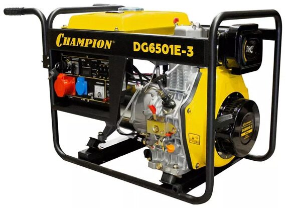 Генератор CHAMPION DG 6501 E-3 дизель, 6,5-7,0 кВт, 220В/руч.+эл.стартер Генератор CHAMPION DG 6501 E-3 дизель, 6,5-7,0 кВт, 220В/руч.+эл.стартер